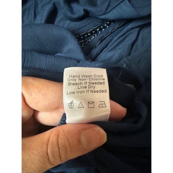 Coldwater Creek Womens Navy Sleeveless Beaded Embellished Top Size L Polyester - Picture 8 of 8